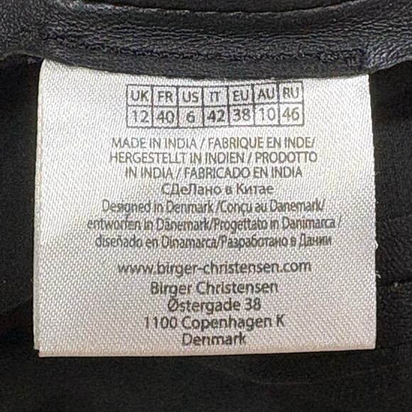 Remain Black Stretch Leather Bootcut Floral Pants Leggings Size 12 UK 6 US - Picture 5 of 6